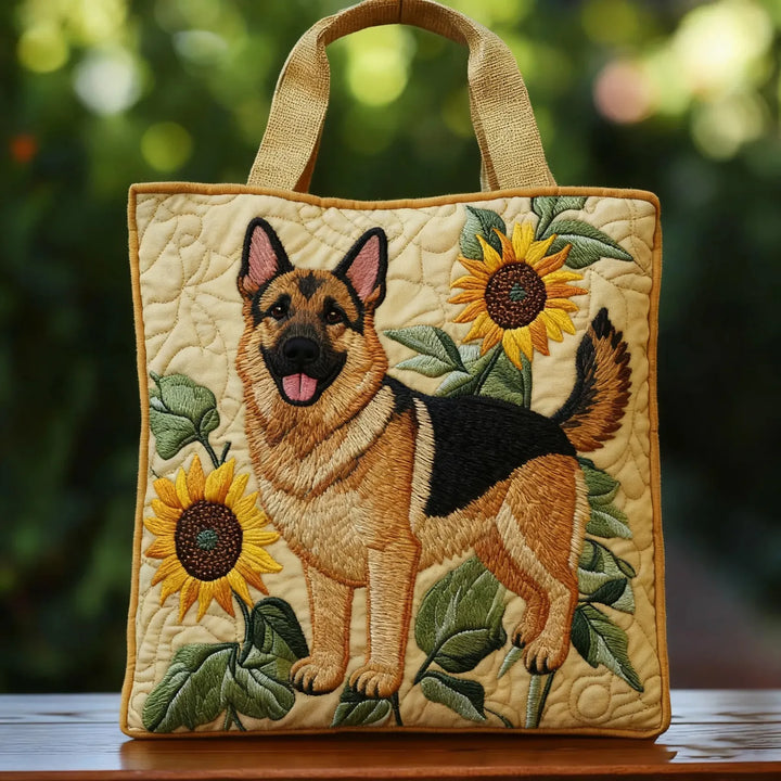 Floral-Patterned German Shepherd Tote