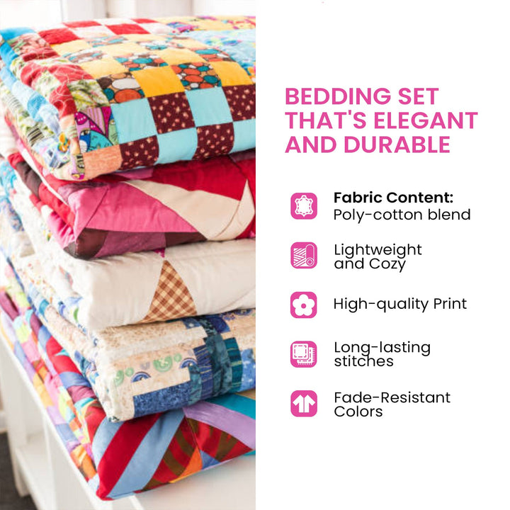 Floral Path Cross 3-Piece Bedding Set