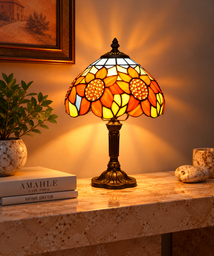 SOLELIA | VINTAGE TIFFANY SUNFLOWER GLASS LAMP