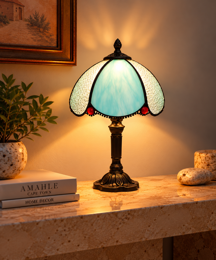AZURIA | LUXURY TIFFANY BLUE GLASS LAMP