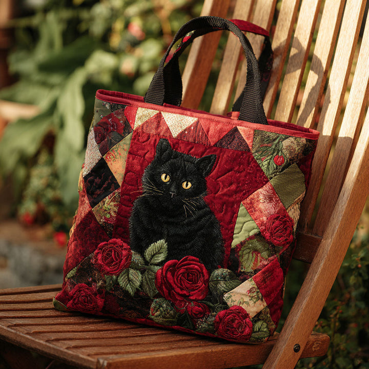 Midnight Rose Whiskers Tote Bag
